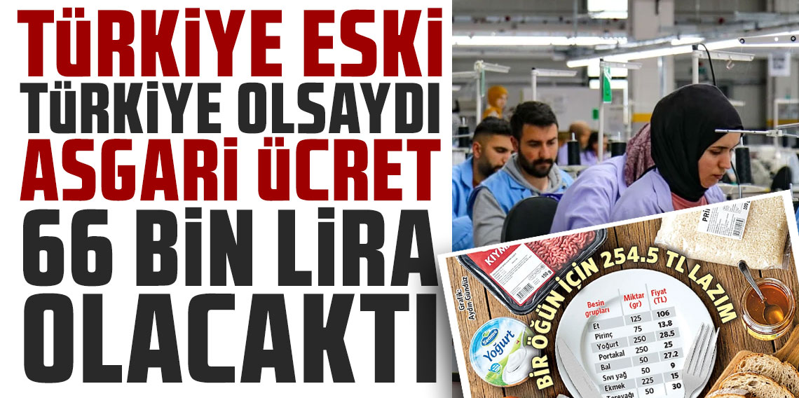 Asgaride TÜİK’in bu hesabına bakın! TÜRKİYE ESKİ TÜRKİYE OLSAYDI ASGARİ ÜCRET 66 BİN LİRA OLACAKTI