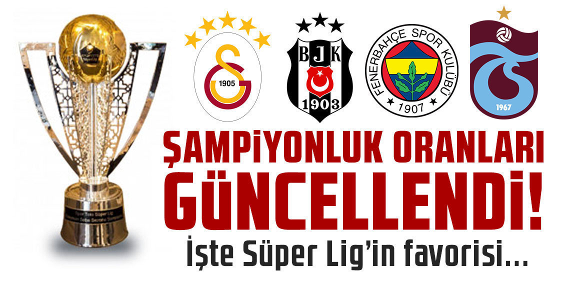 Şampiyonluk oranları güncellendi! Beşiktaş, Fenerbahçe, Galatasaray ve Trabzonspor....