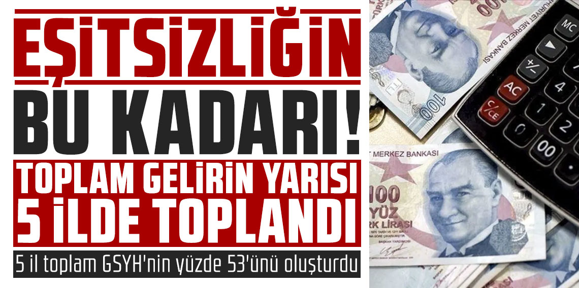 Eşitsizliğin bu kadarı: Toplam gelirin yarısı 5 ilde toplandı