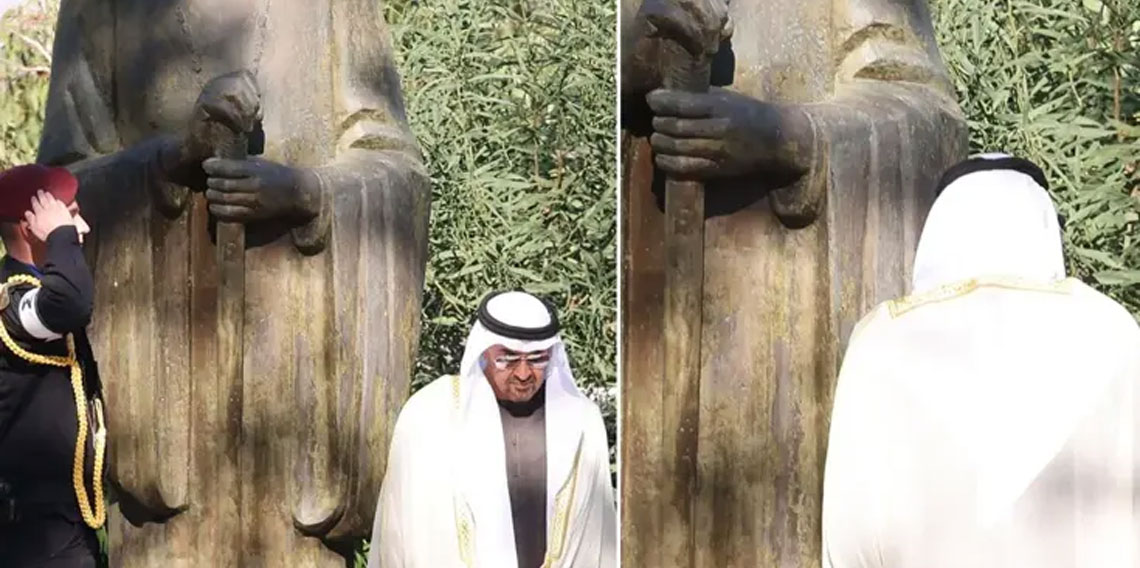 Al Nahyan, Türklerin katili 3. Makarios'un anıtına çelenk bıraktı!