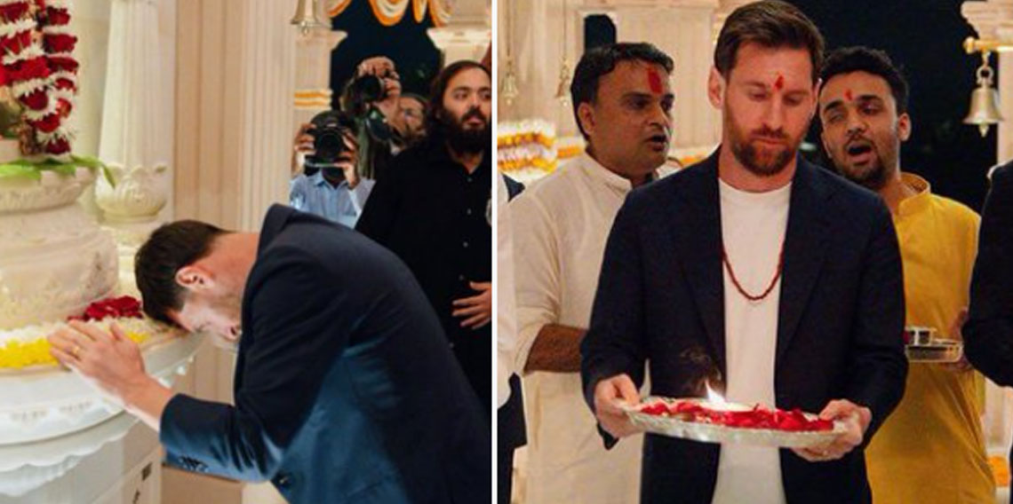 Efsane Lionel Messi, Hindu tanrısı ile buluştu!