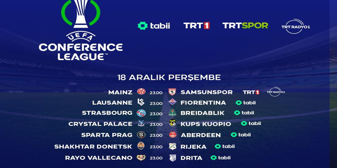 UEFA Konferans Ligi maçları TRT ve tabii'de