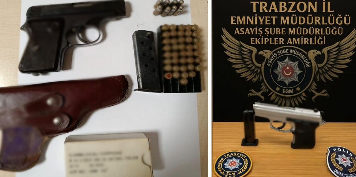 Trabzon’da Asayiş Operasyonu! Ruhsatsız Silah ve Mühimmat Ele Geçirildi