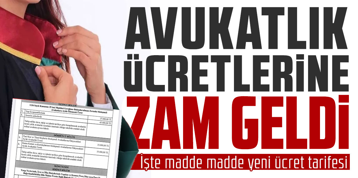 Avukatlara yeni ücret tarifesi: Yargıtay’da 13 bin 945 TL