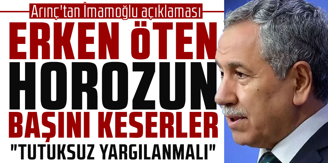 Arınç'tan İmamoğlu açıklaması: Erken öten horozun başını keserler