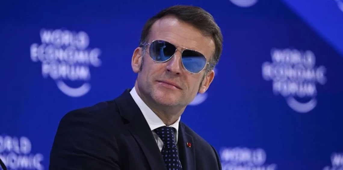 Fransa lideri Macron Davos’ta neden güneş gözlüğü taktı?