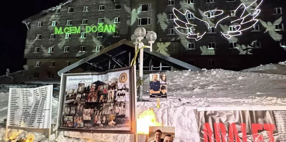 Kartalkaya'daki Grand Kartal Otel yangınında hayatını kaybedenler anıldı