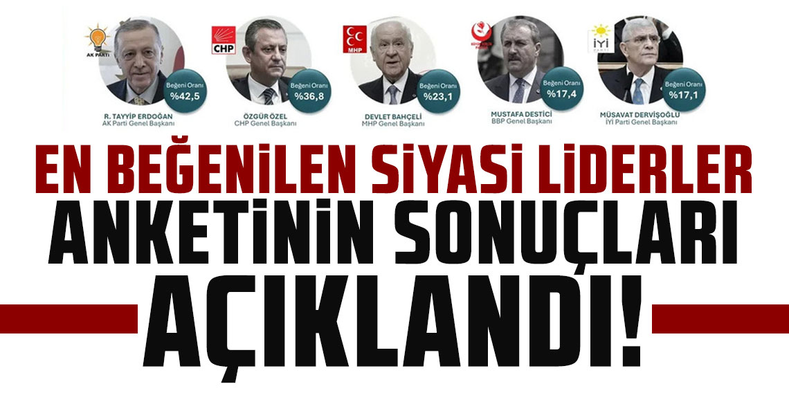 En beğenilen siyasi liderler anketinin sonuçları açıklandı