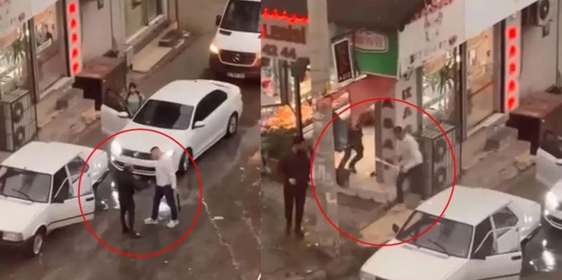 Demir sopayla darp etti, döner bıçağıyla kovaladı!
