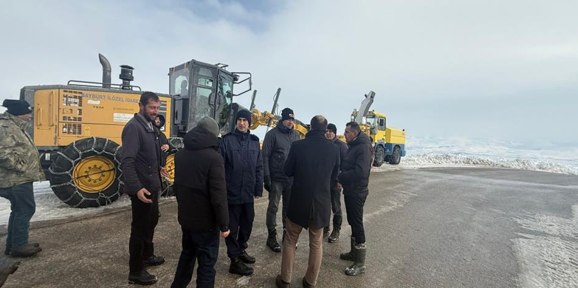 Aydıntepe'de Kış Festivali öncesi yol açma çalışmaları yapılıyor