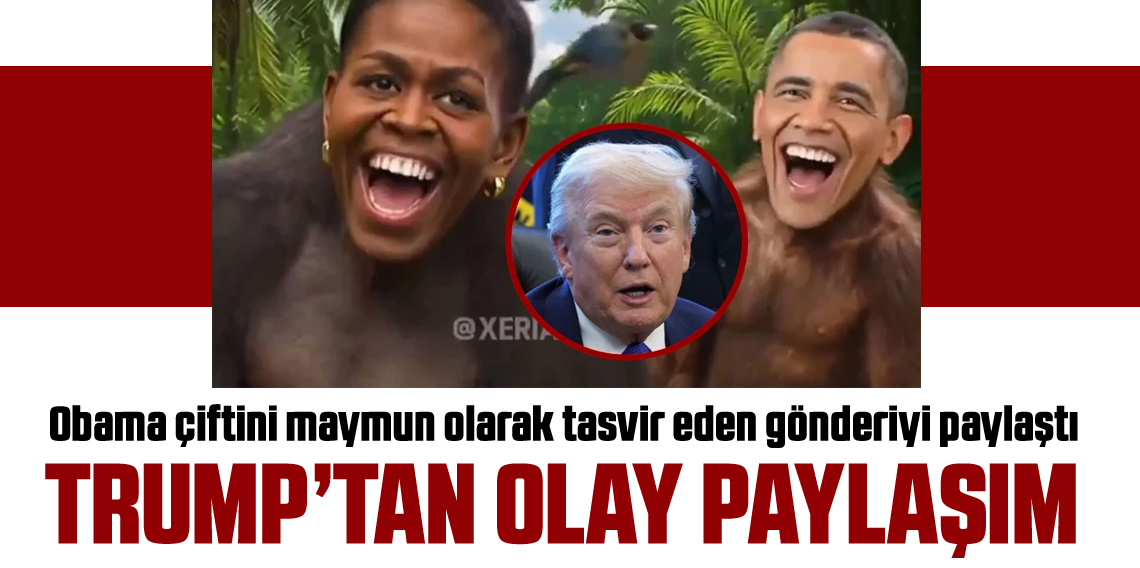 Trump’ın Obama çiftini maymun olarak tasvir eden paylaşımı tepki çekti