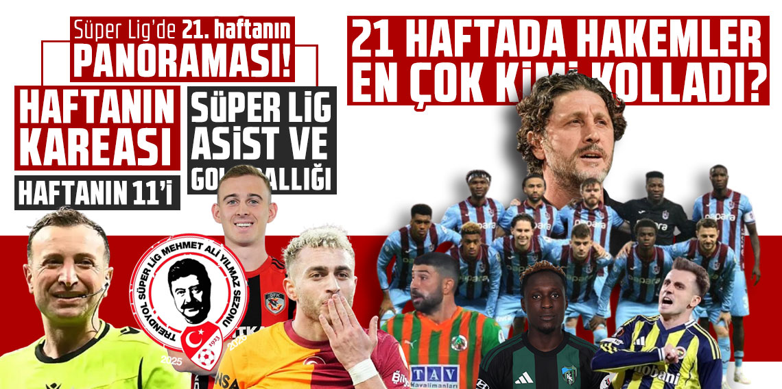 Süper Lig’de 21. haftanın panoraması! 21 HAFTADA HAKEMLER EN ÇOK KİMİ KOLLADI?