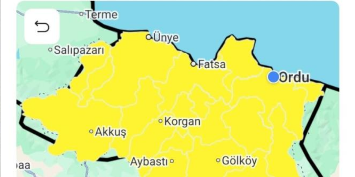 Ordu’da Fırtına Alarmı: Rüzgar Hızı 90 Kilometreye Ulaşacak