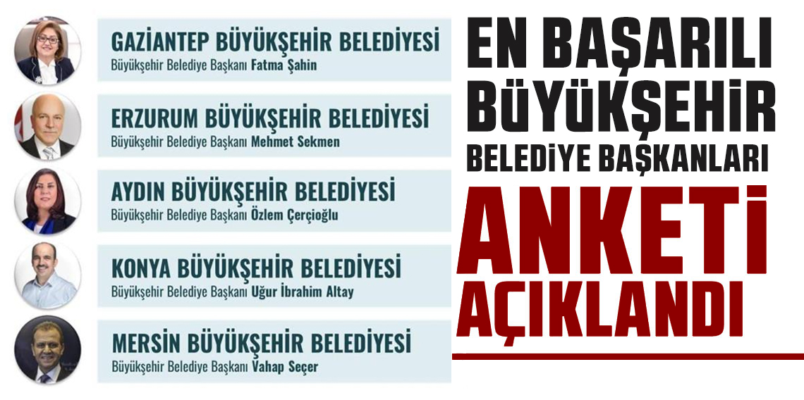 En başarılı büyükşehir belediye başkanları belli oldu