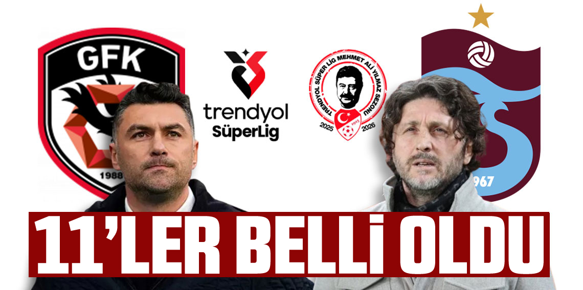 Gaziantep FK - Trabzonspor maçının 11'leri belli oldu