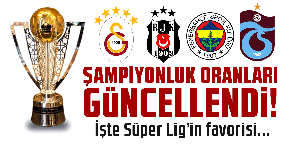 Süper Lig'de şampiyonluk oranları güncellendi! Beşiktaş, Fenerbahçe, Galatasaray ve Trabzonspor...