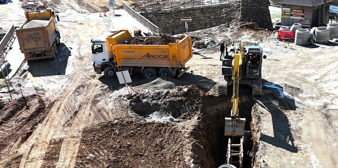 Trabzon'un Dernekpazarı ilçesinde alt yapı seferberliği