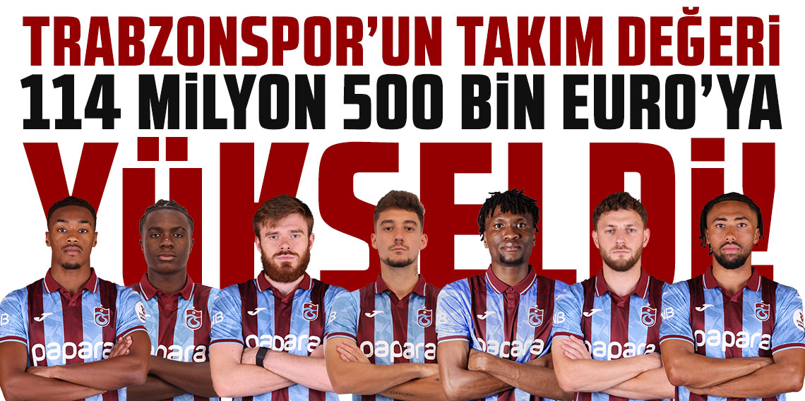 Trabzonspor'un takım değeri 114 milyon 500 bin euroya yükseldi! OULAİ 17 MİLYON EURO! MUÇİ 11, BATAGOV 11 MİLYON EURO