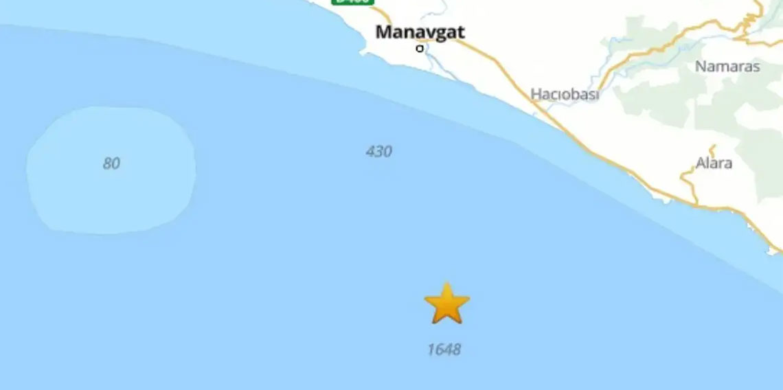 Antalya açıklarında 4,1 büyüklüğünde deprem!