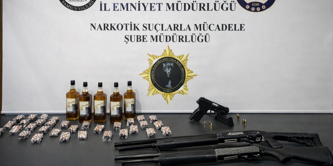 Samsun’da Narkotik Operasyonu: Uyuşturucu ve Ruhsatsız Silah Ele Geçirildi
