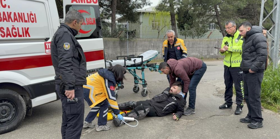 Samsun İlkadım’da Motosiklet ile Otomobil Çarpıştı