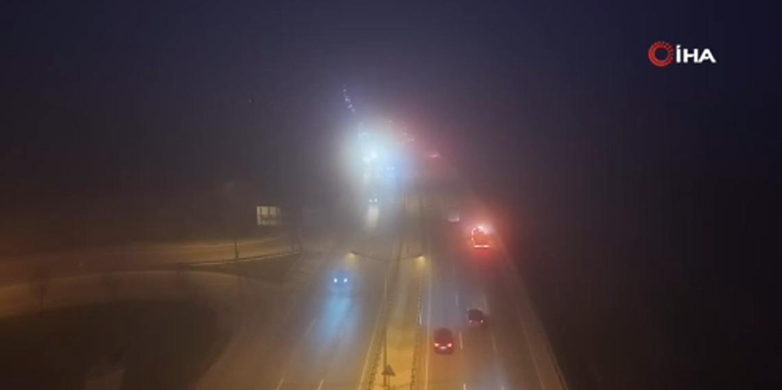 Bursa’da sis: Mudanya yolunda görüş mesafesi düştü