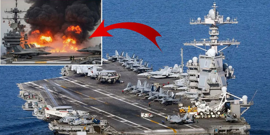 Yangın 30 saat sürmüştü! ABD'nin dev gemisinin nerede oldu ortaya çıktı
