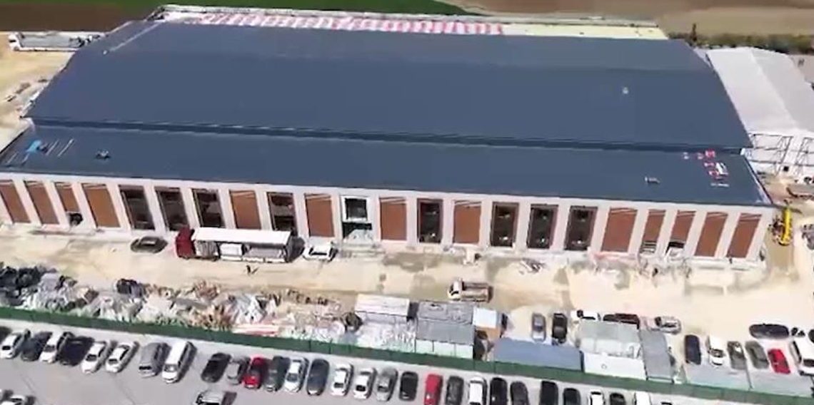 Silivri'ye inşa edilen duruşma salonu havadan görüntülendi