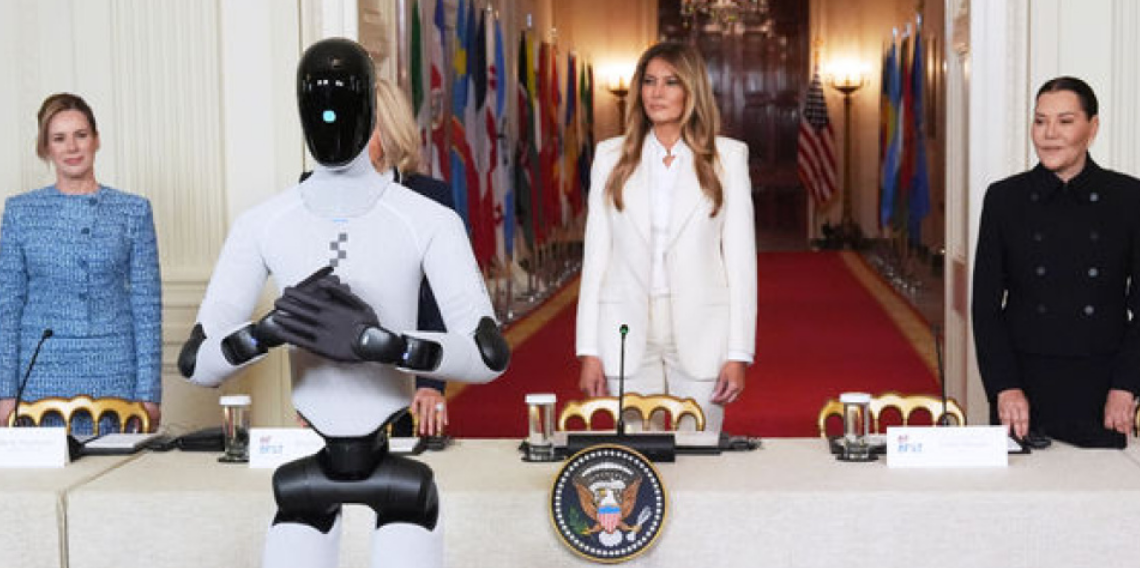 Melania Trump’tan dikkat çeken hamle, Beyaz Saray etkinliğine robotla katıldı
