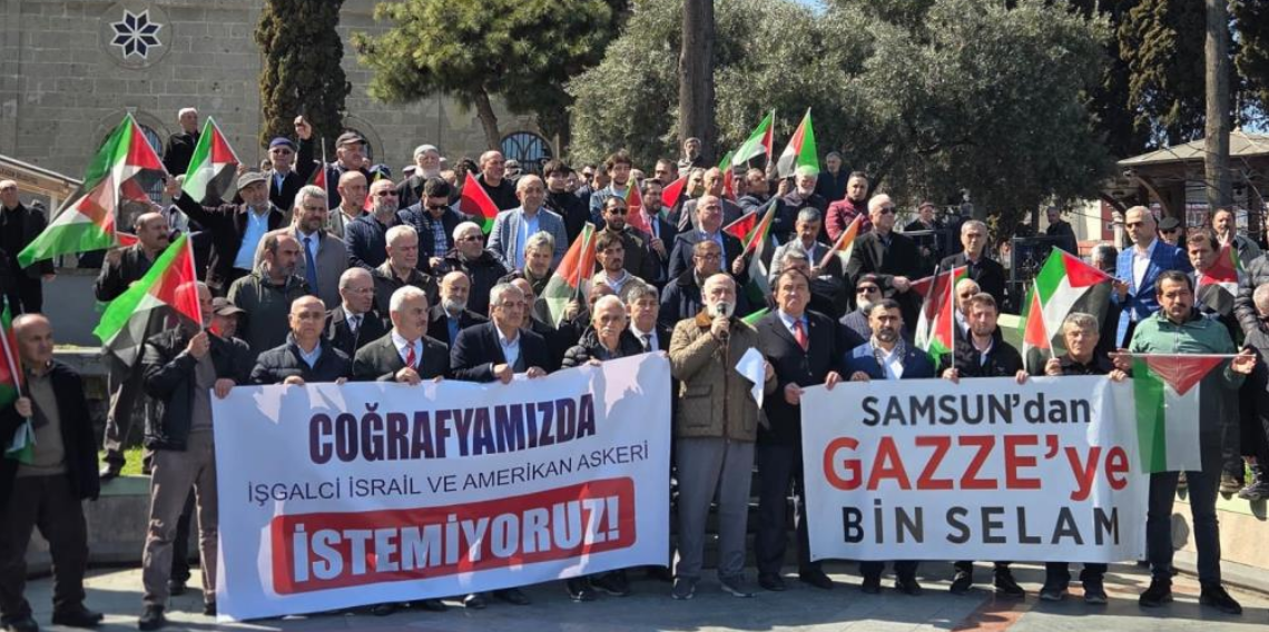 Samsun’da Cuma Çıkışı İsrail Protestosu, 