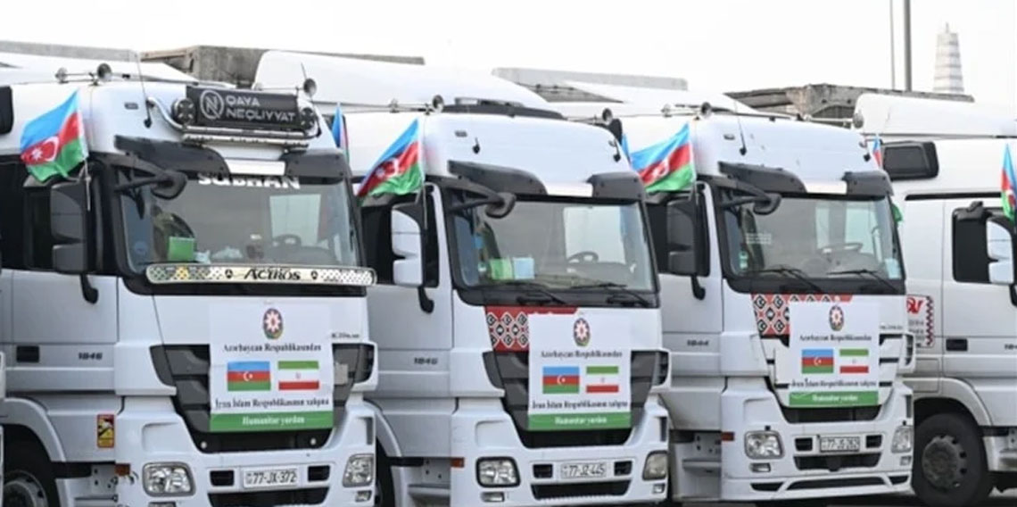 Azerbaycan, İran'a yeniden insani yardım gönderdi
