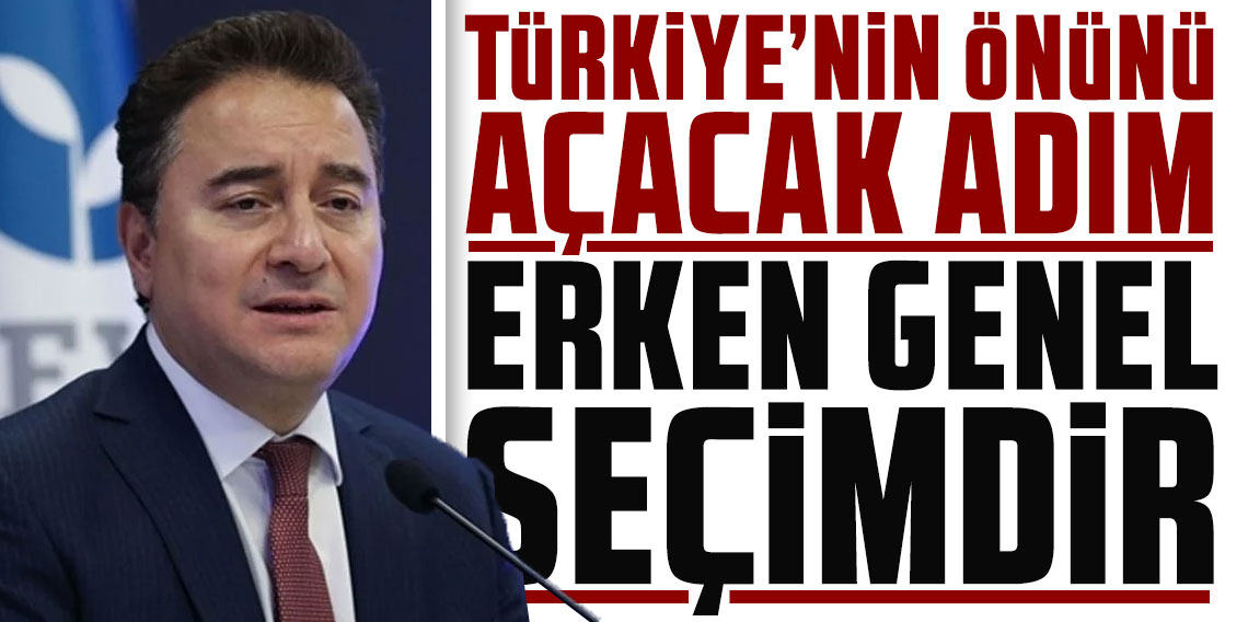 Ali Babacan: Türkiye'nin önünü açacak adım erken genel seçimdir