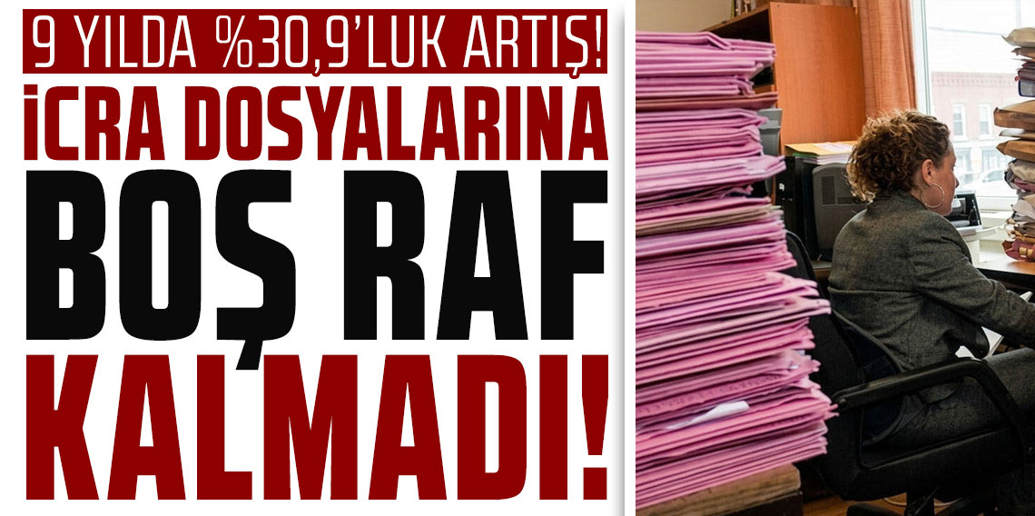 9 yılda % 30,9 artarak 35 milyona yükseldi: İcra dosyalarına boş raf kalmadı