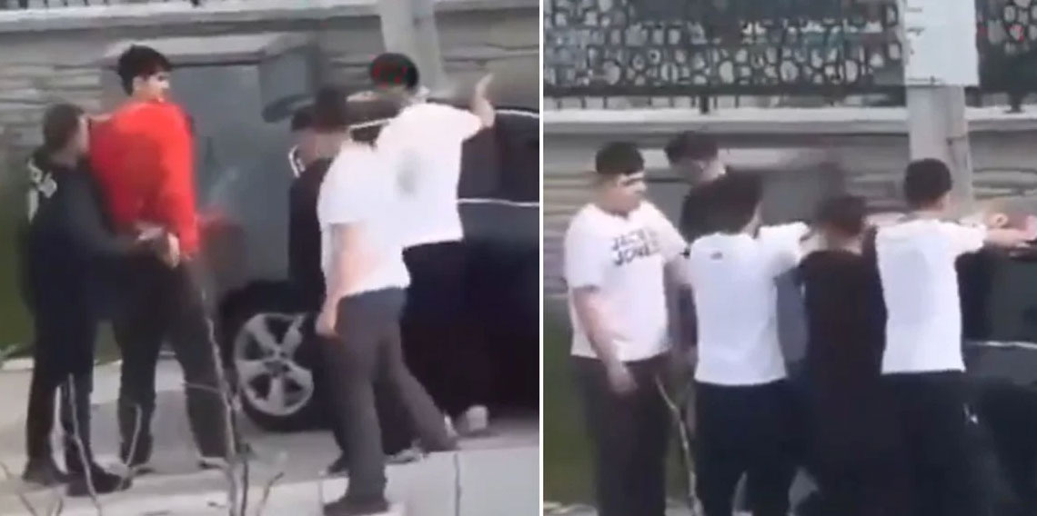 Okula bıçakla girmeye çalışırken polis tarafından böyle yakalandı