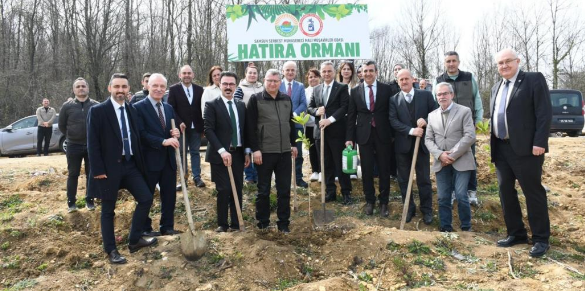 Samsun’da hatıra ormanı için fidanlar toprakla buluştu