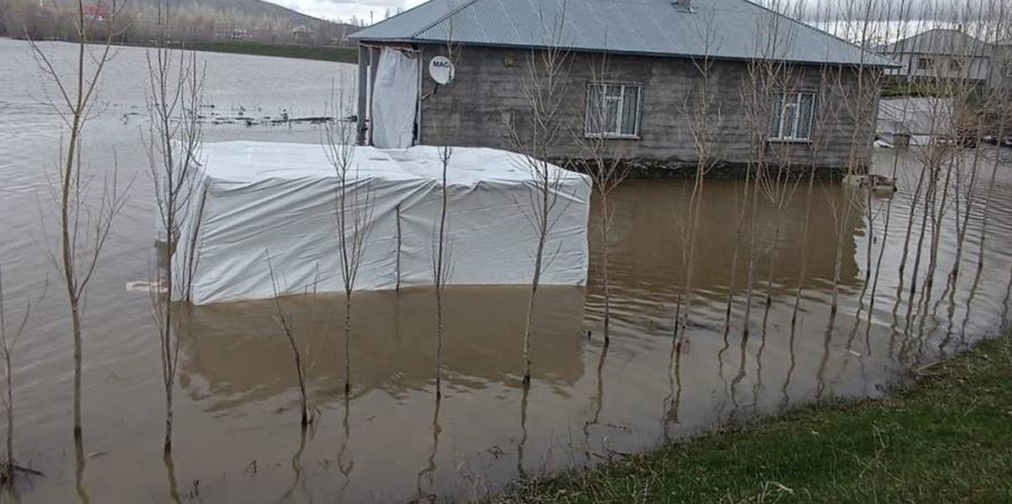 Ağrı'da sağanak yağış sonucu dereler taştı