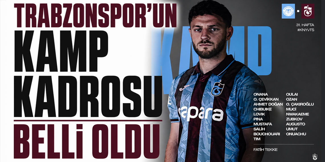 Trabzonspor’un Konyaspor Kafilesi Açıklandı!