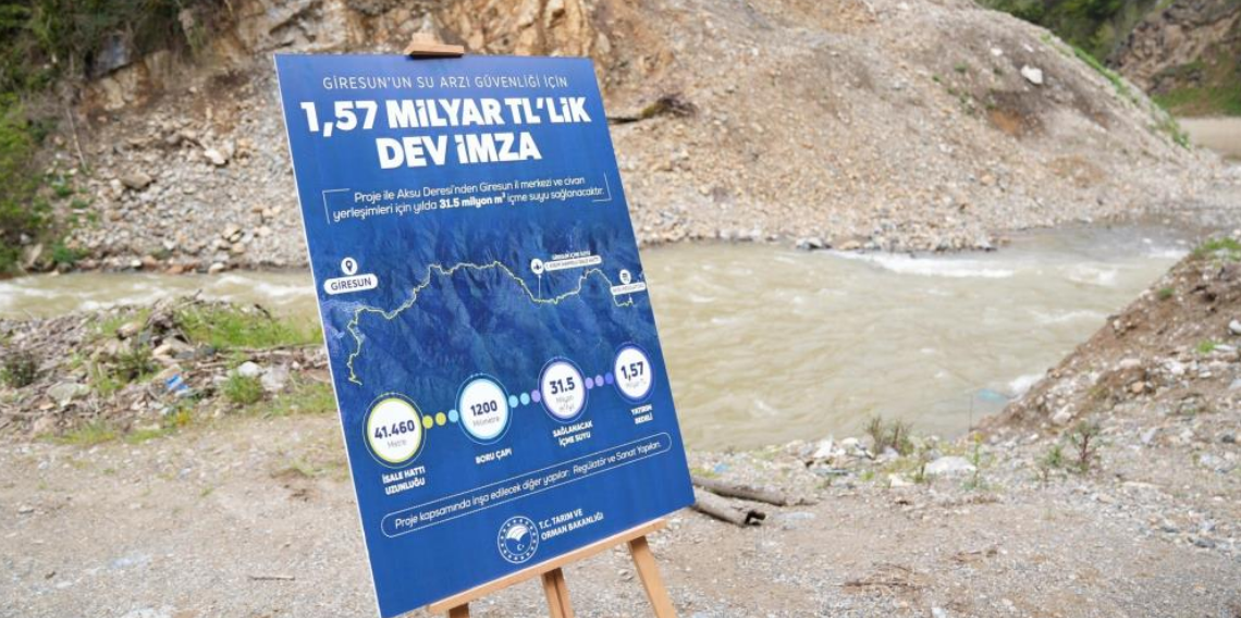 Giresun’un 1,57 milyarlık su projesine start verildi