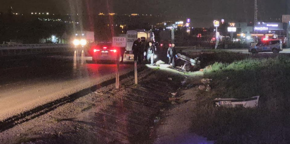 Ankara'da kontrolü kaybeden araç takla attı: 1 ölü, 2 yaralı