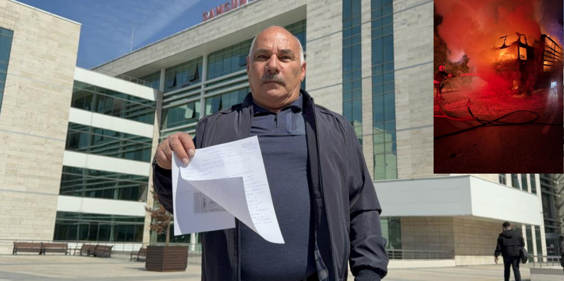 Alev topuna dönen tırdan atlayarak kurtuldu, tamirciden şikayetçi oldu