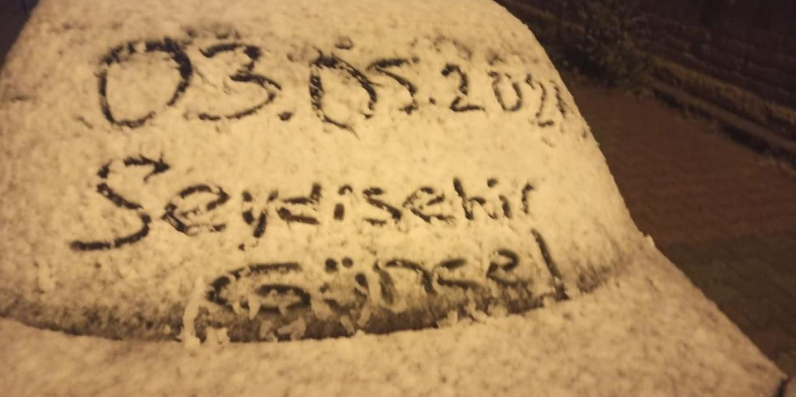 Konya’da Mayıs ayında kar yağdı