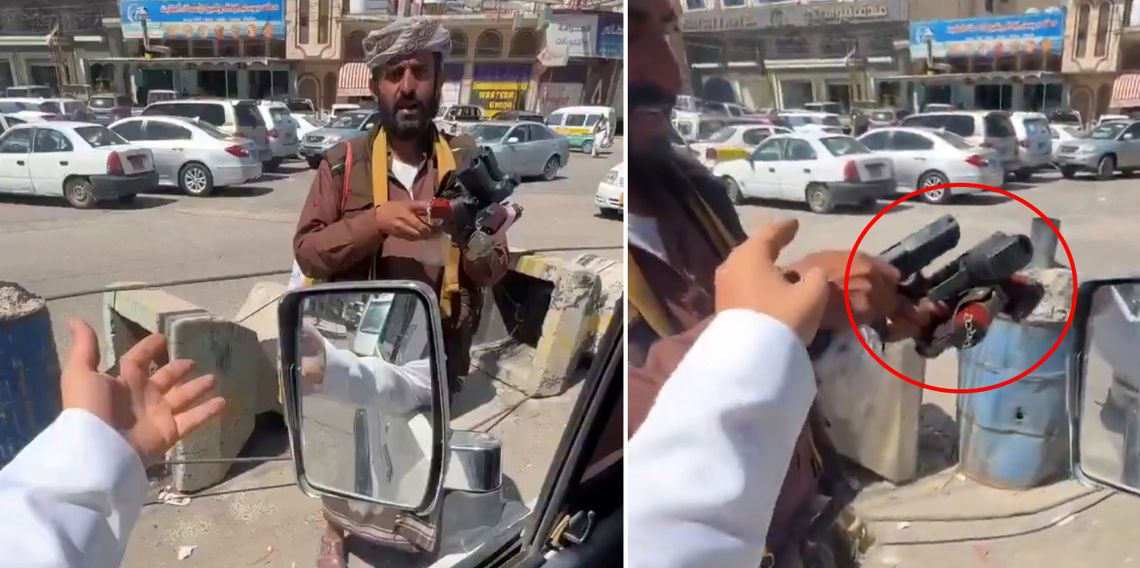 Yemen'de pes dedirten görüntü! Araçların arasında su değil tabanca satılıyor
