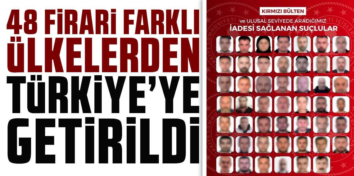 Kırmızı bültenle aranan 27, ulusal seviyede aranan 21 suçlu ülkeye getirildi