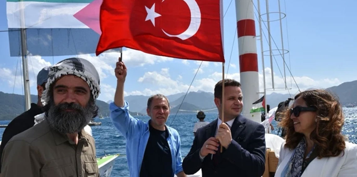 Küresel Sumud Filosu Gazze'ye gitmek üzere Marmaris'ten demir aldı