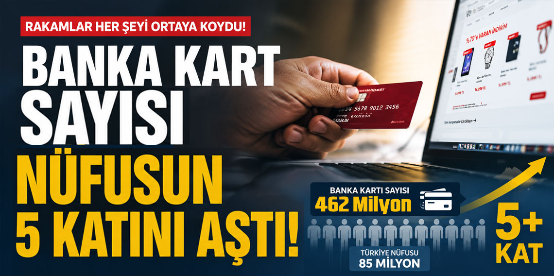 Türkiye'de cüzdanlardaki banka kartı sayısı nüfusun 5 katını aştı