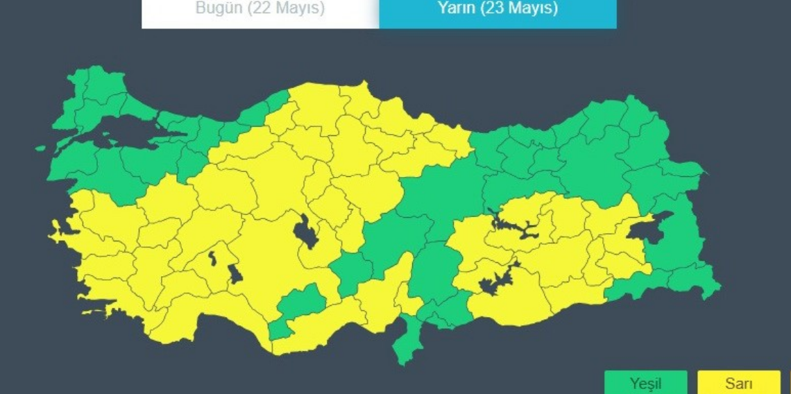 Samsun'un iç kesimleri için kuvvetli yağış uyarısı