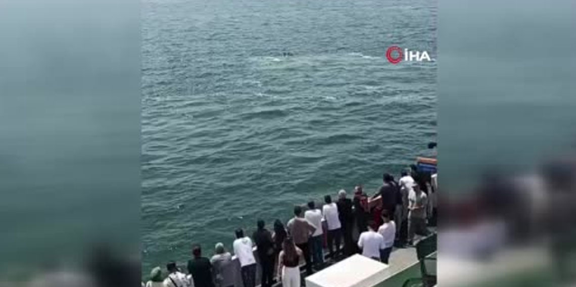 Feribottan denize düşen kişiye büfe çalışanından hayat kurtaran müdahale