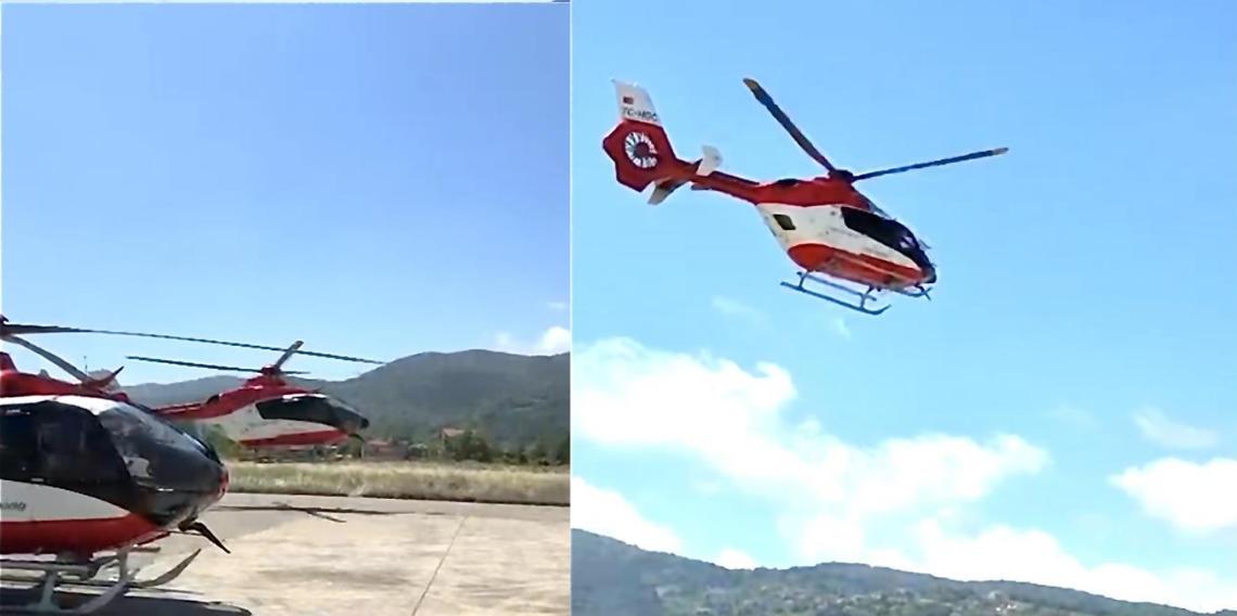 Samsun’un ambulans helikopterinden sınırları aşan nakil