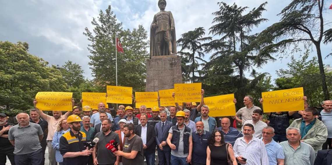 Trabzon'da madencilerin maaş protestosu!