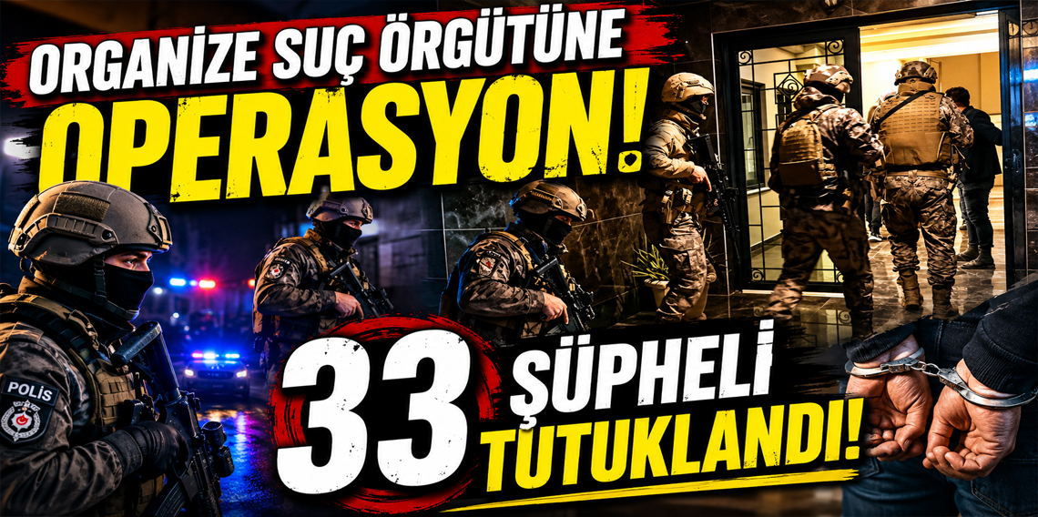 Bölgemizde organize suç örgütüne operasyon: 33 şüpheli tutuklandı